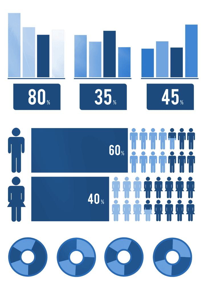 Transparent Background Human Data Infographic Collection