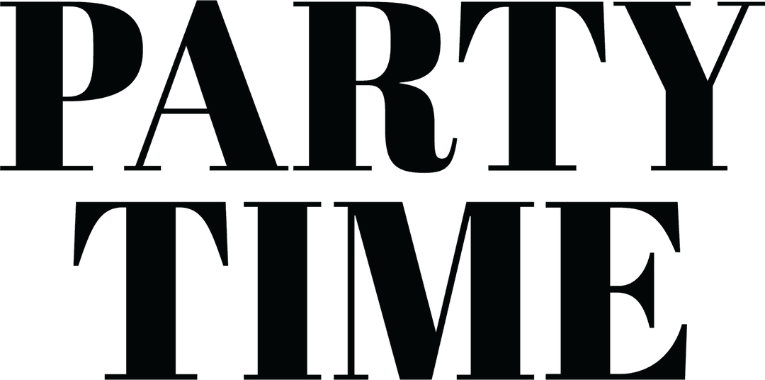 Party Time Text Illustration on Transparent Background