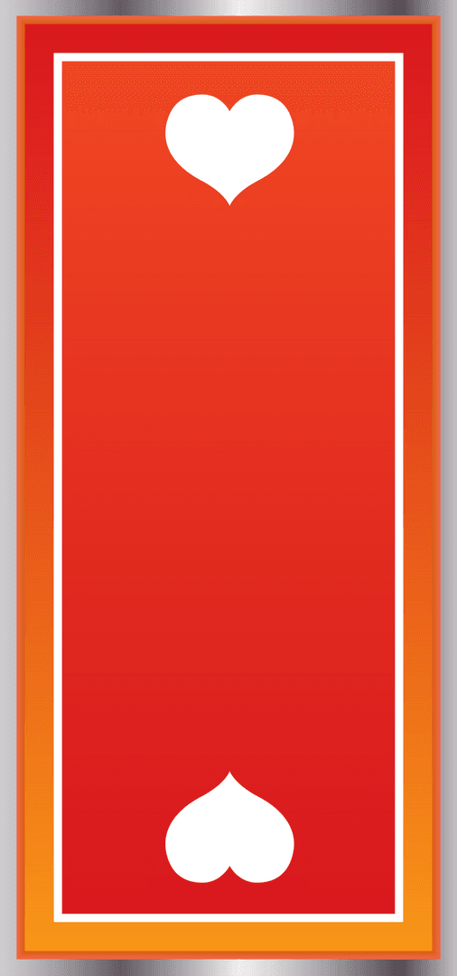 Transparent Rectangle with Heart Symbols on Gradient Background