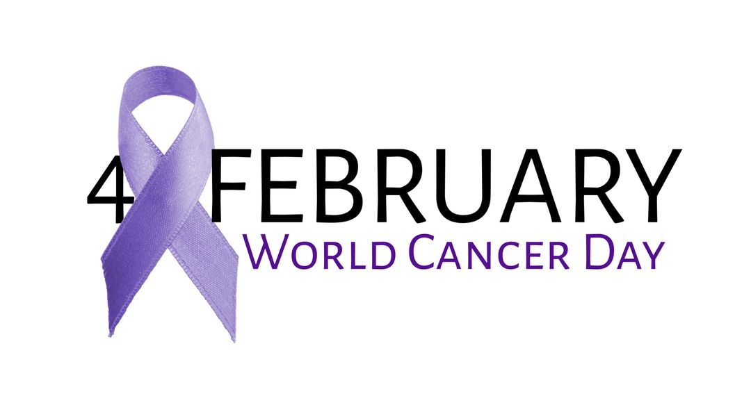 World Cancer Day Poster with Purple Awareness Ribbon - Free Images, Stock Photos and Pictures on Pikwizard.com