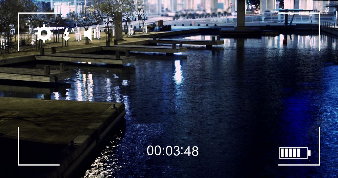 Night City Traffic Viewed Through Digital Camera Lens in 4K