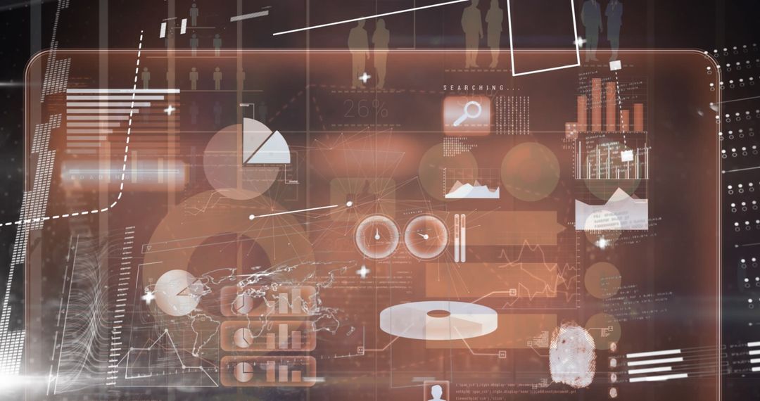 Futuristic Data Visuals and Analytics Interface