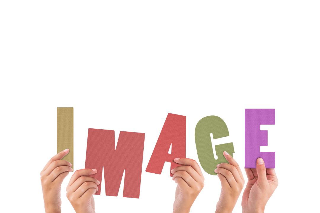 Hands Holding Colorful Letters Color Transparent Background