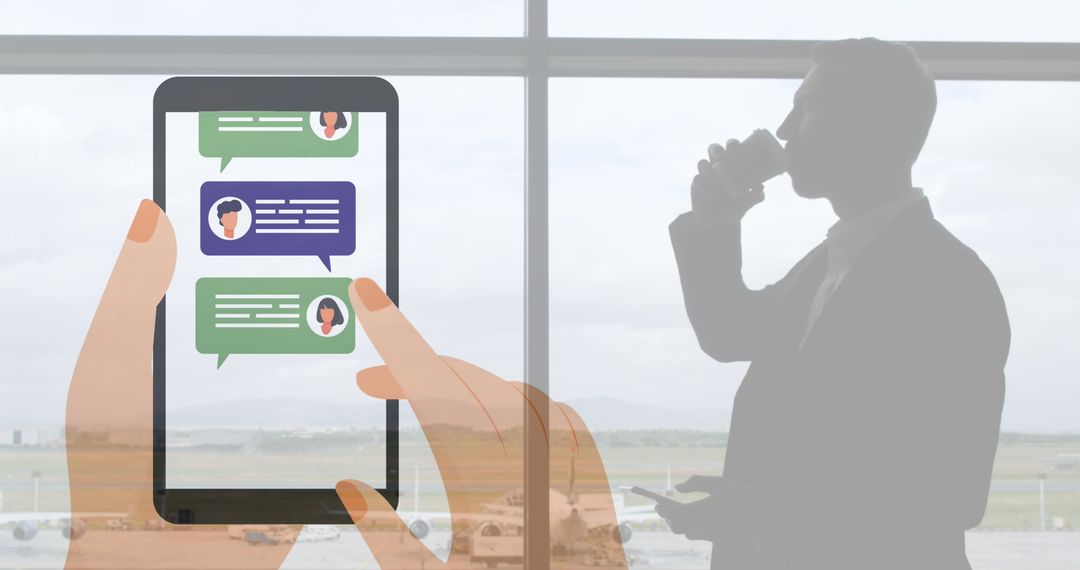 Digital Communications Through Smartphone Overlay at Airport