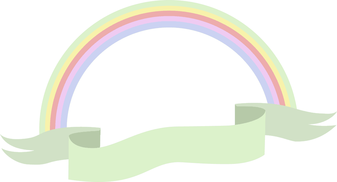 Colorful Transparent Rainbow Badge with Blank Ribbon