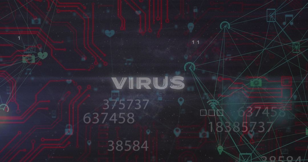 Global Technology and Digital Virus Protection Concept