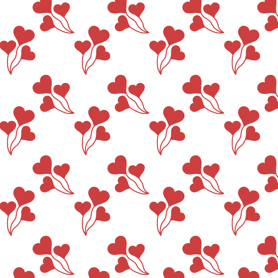Red Abstract Floral Pattern on Transparent Background for Design