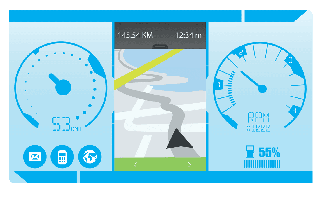 digital car navigation interface on transparent background - Download Free Stock Images Pikwizard.com