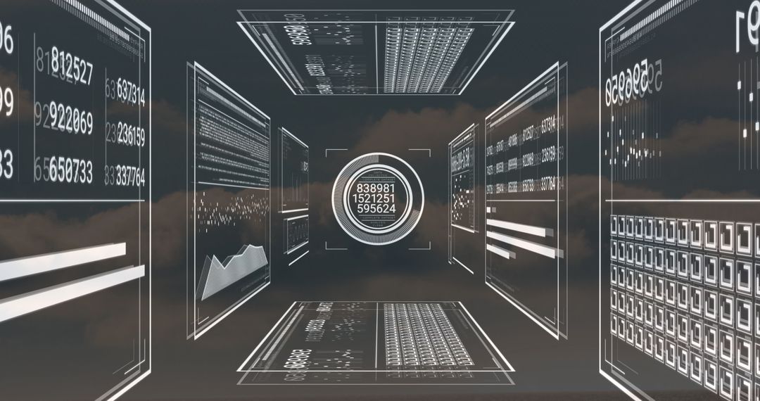 Futuristic Data Visualization in Cloud Space with Digital Interfaces