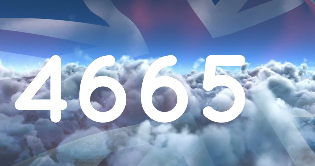 Social Media Counter Over Clouds with United Kingdom Flag