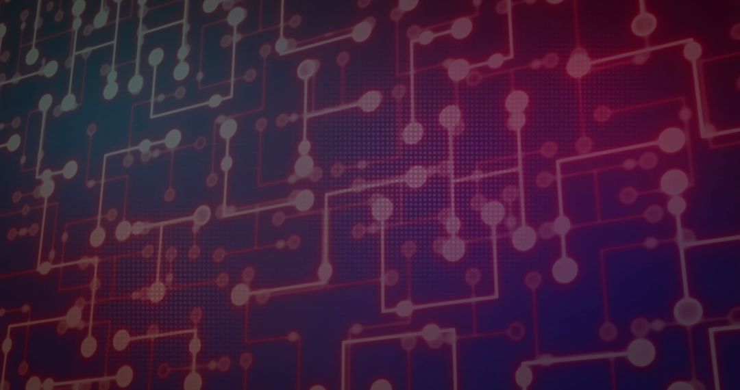 Abstract Digital Circuit Background with Red Tones