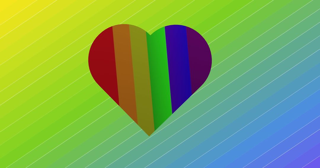 Vibrant Rainbow Heart on Gradient Background