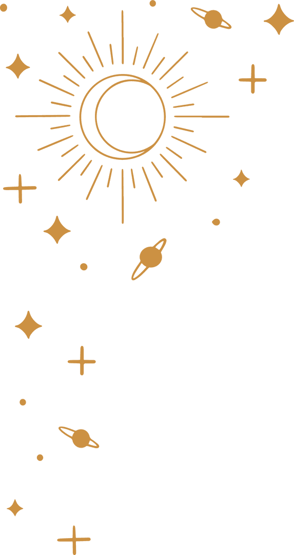 Mystical Celestial Design with Transparent Background