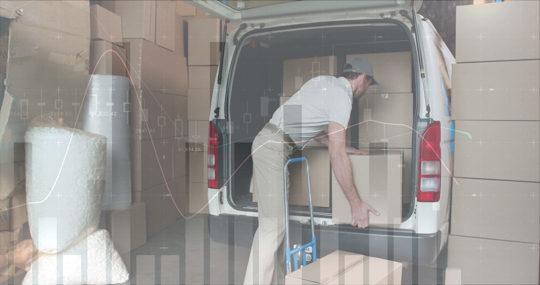 Logistics and Delivery Concept with Business Analytics Overlay