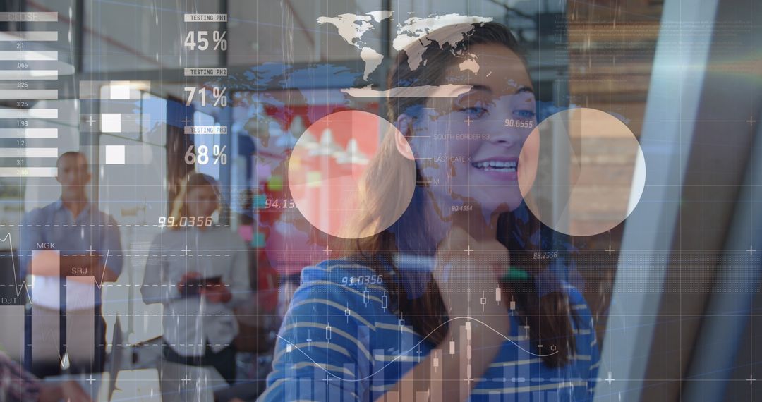 Innovative Business Team with Digital Data Visualization