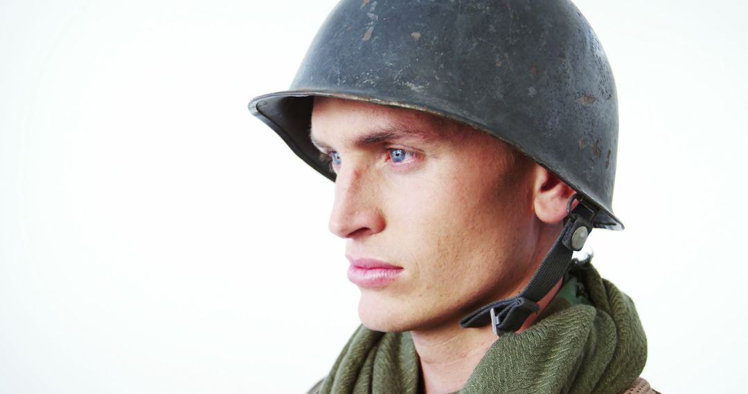 Young Soldier Wearing Military Helmet - Free Images, Stock Photos and Pictures on Pikwizard.com