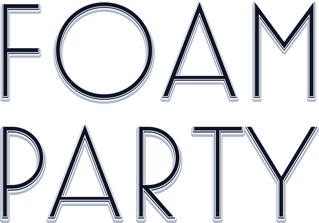 Stylish Foam Party Text Transparent Background PNG