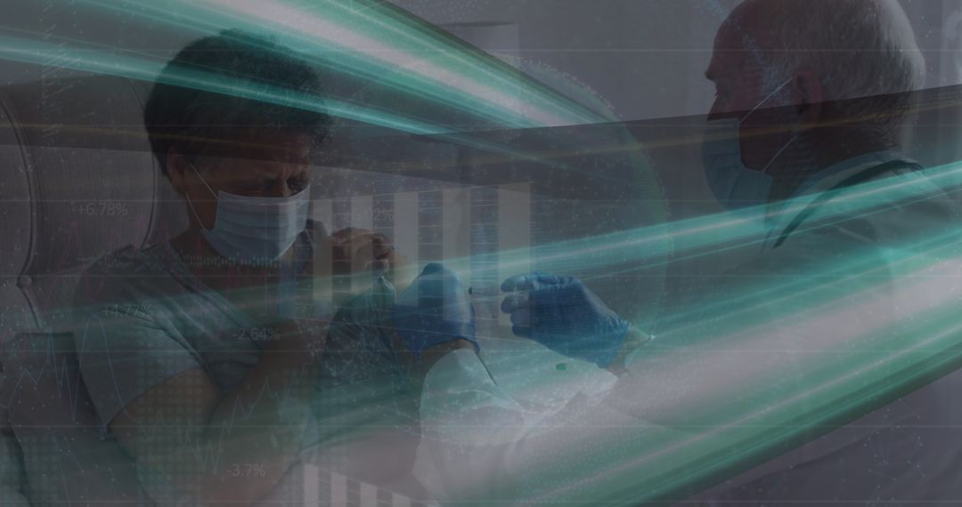 Digital Technology and Vaccine Concept with Doctor and Patient