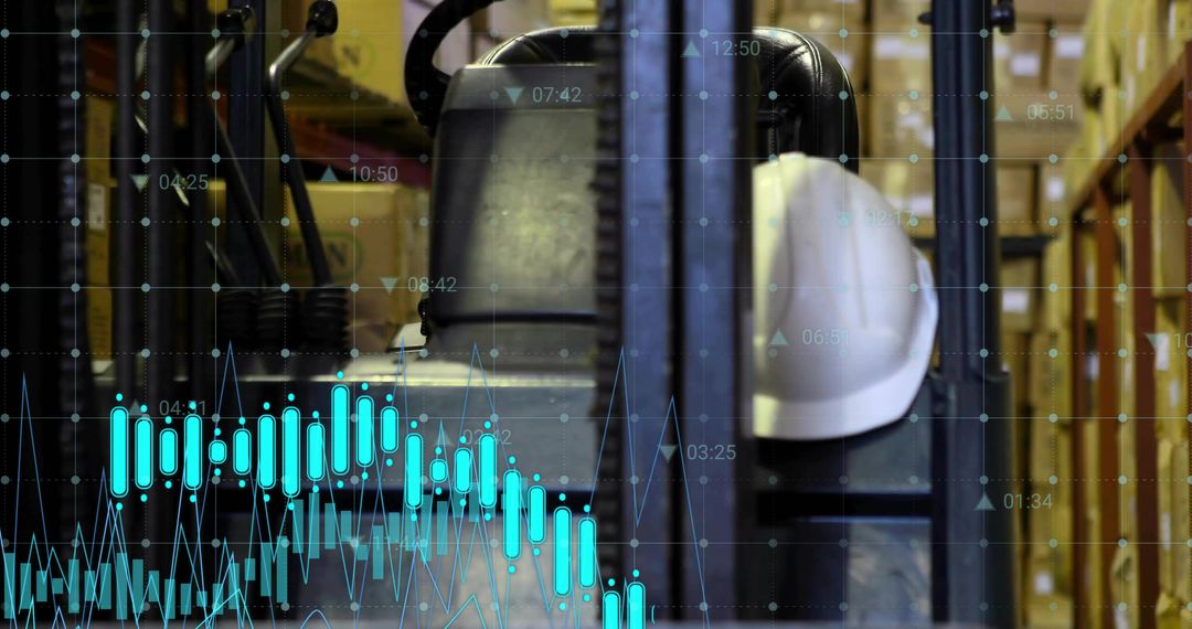 Warehouse Forklift Innovation with Data Dashboard Overlay