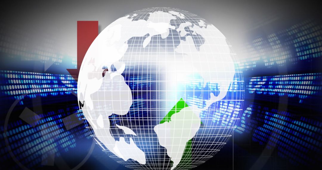 Global Stock Market Data Concept with Rotating Earth Globe