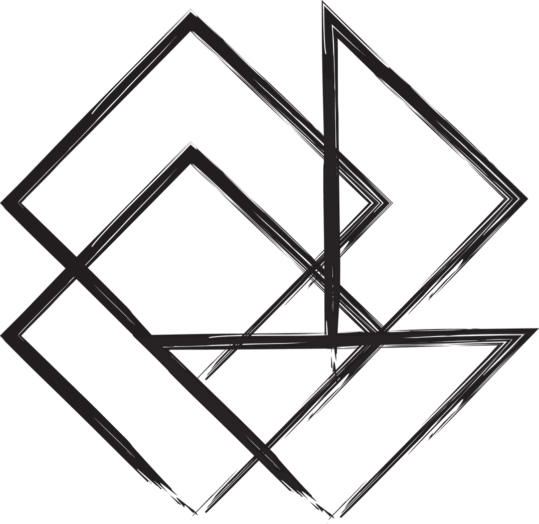 Geometric Abstract Line Illustration on Transparent Background