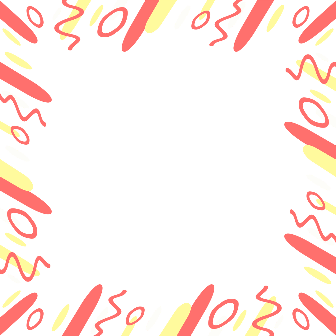 Colorful Abstract Frame with Transparent Doodle Design