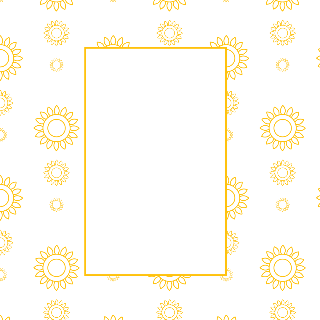Seamless Yellow Floral Rectangle on Black Transparent Design
