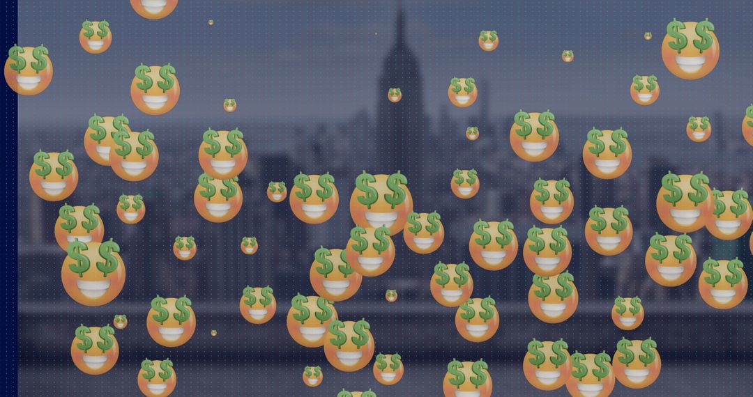 Digital Economy with Network of Dollar Icons Against Cityscape