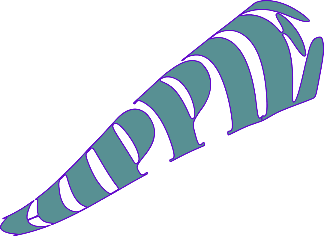 Abstract Conical Helix on Transparent Background with Teal and Purple Design