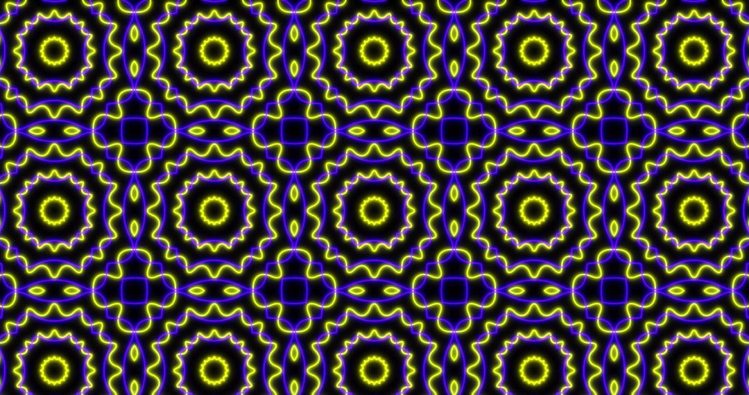 Vibrant Neon Geometric Abstract Pattern on Black