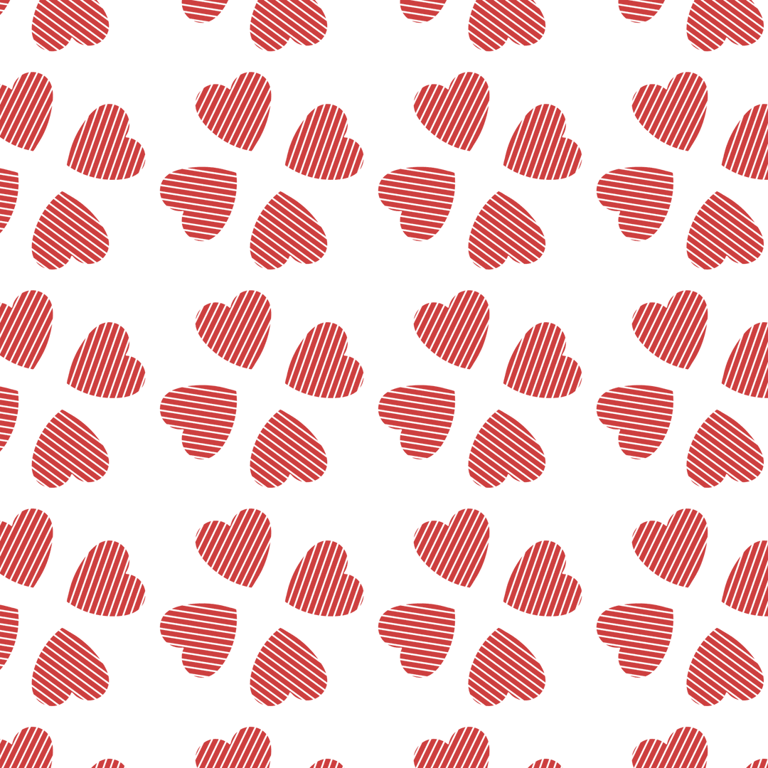 Transparent Pattern of Red Hearts on Repeat Background