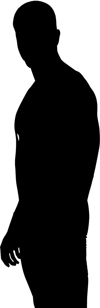 Silhouette of Man Walking with Confidence Transparent Background