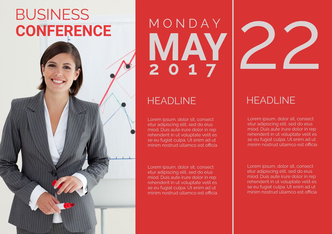 Professional Conference Announcement with Businesswoman Branding