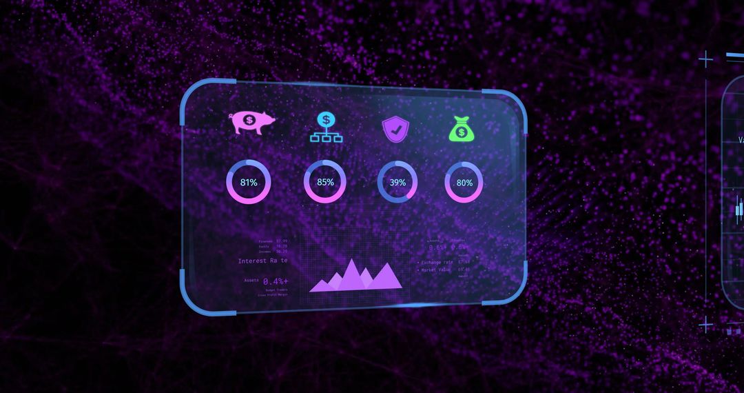 Futuristic Financial Data Dashboard in High-Tech Environment