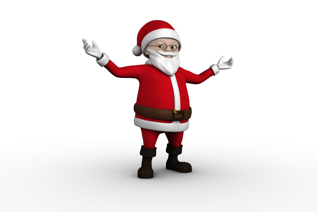 Cute Transparent Cartoon Santa Claus Character With Open Arms - Download Free Stock Images Pikwizard.com