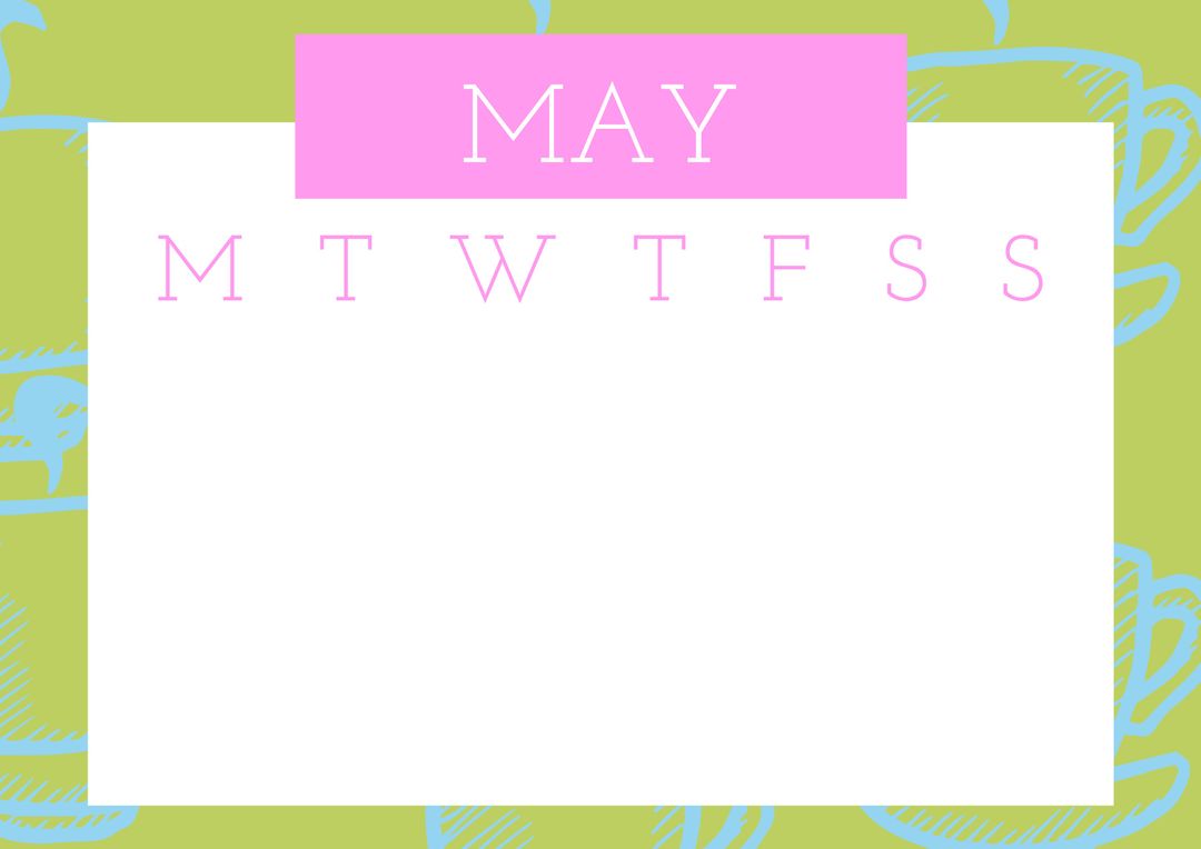 Pastel May Calendar Template with Fresh Spring Design - Download Free Stock Templates Pikwizard.com