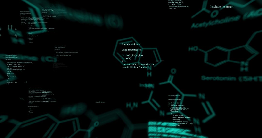 Abstract Digital Data and Code Elements Floating Concept