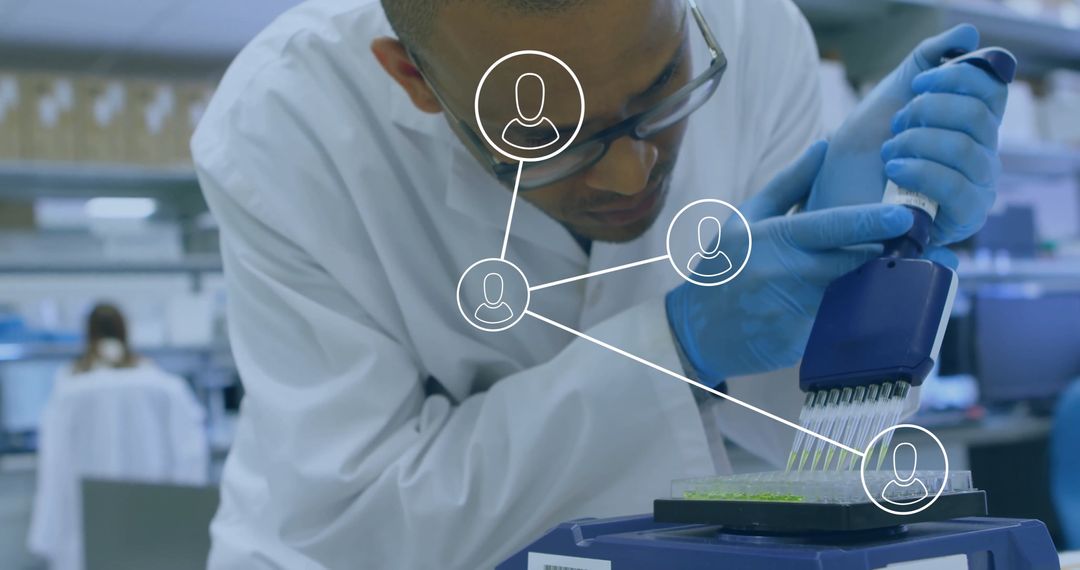 Innovative Scientist Conducting Research with Digital Integration