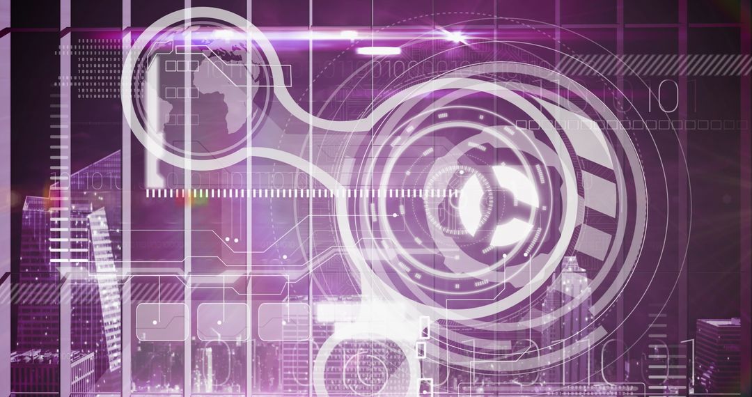 Futuristic Digital Screen with Interactive Data Holograms