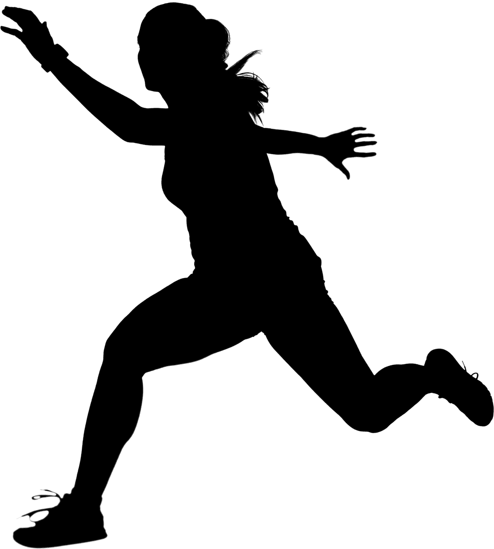 Transparent Silhouette of Woman Running for Fitness Design