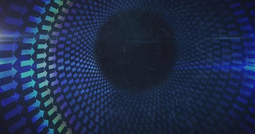 Futuristic Digital Tunnel with QR Code Concept