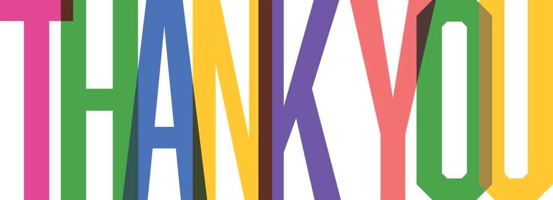 Colorful Thank You Text on Transparent Background Illustration