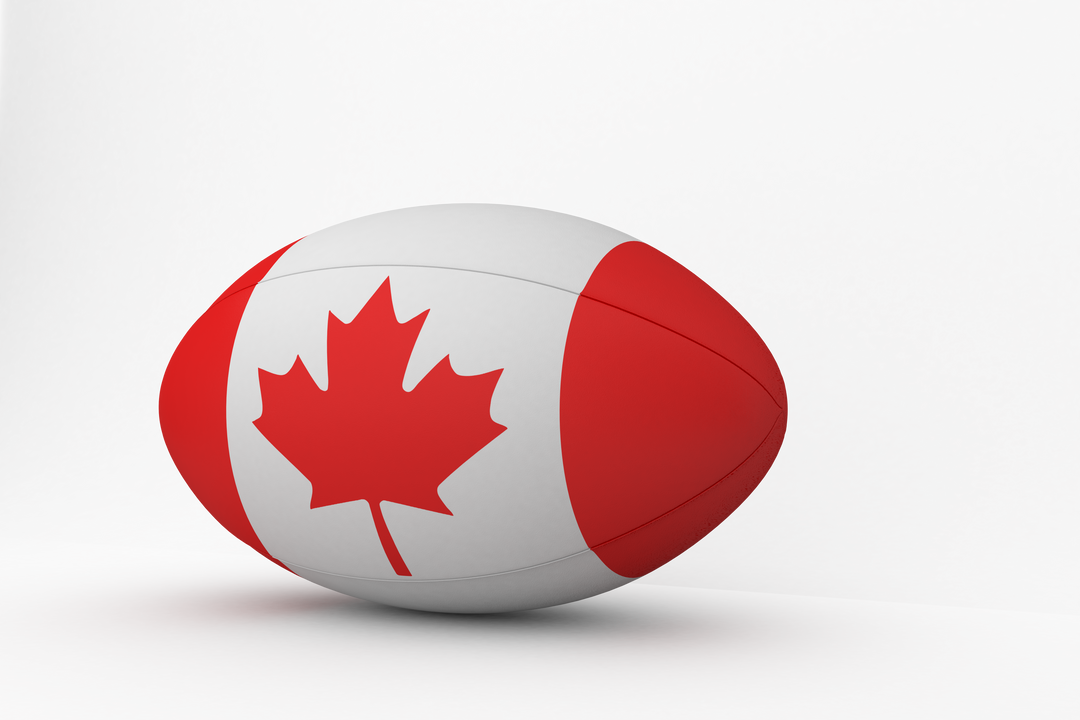 Transparent Rugby Ball Displaying Canadian Flag on Surface - Download Free Stock Images Pikwizard.com