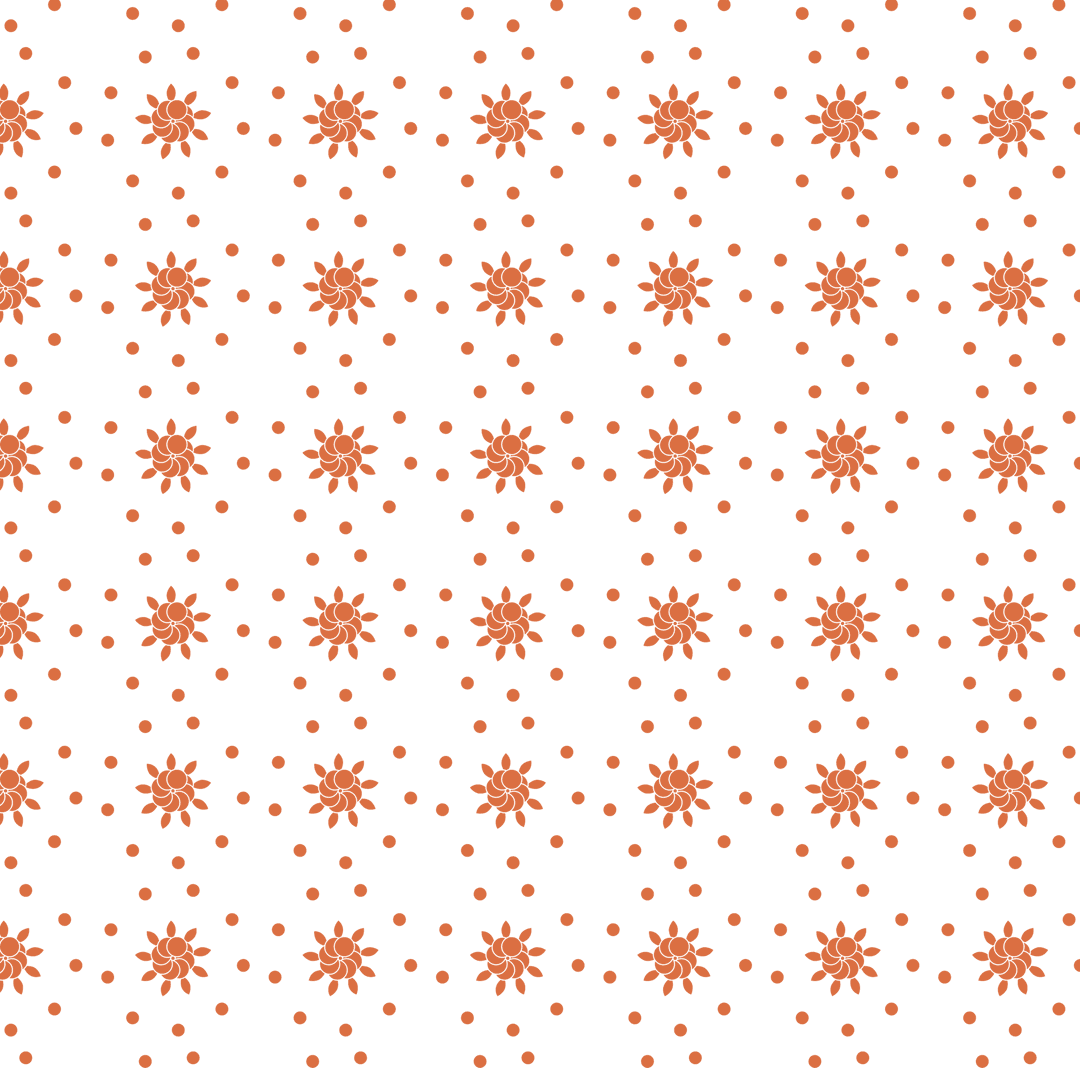 Red Flower Pattern Abstract Shapes on Transparent Background