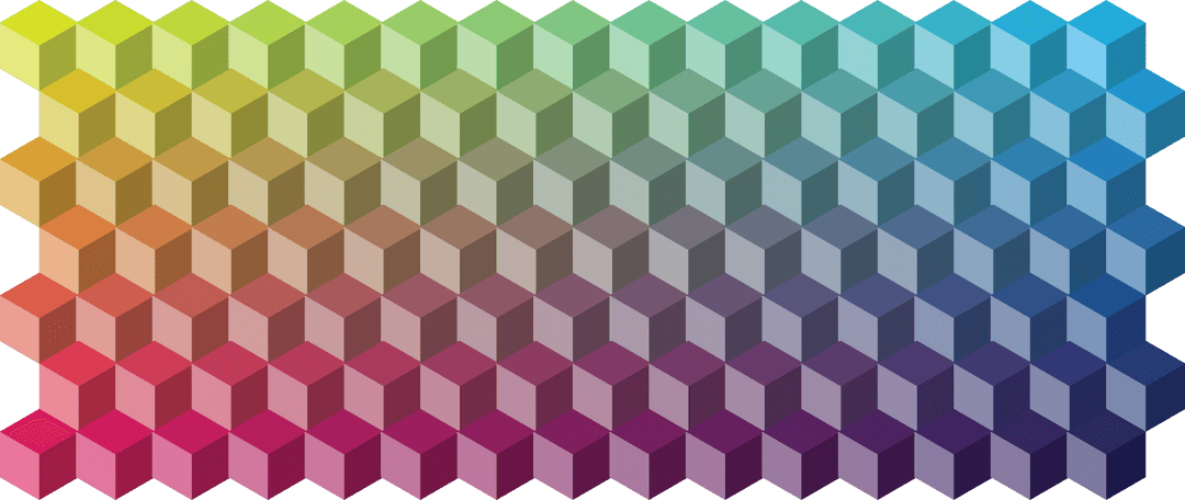 Colorful Geometric Pattern with Transparent 3D Cubes