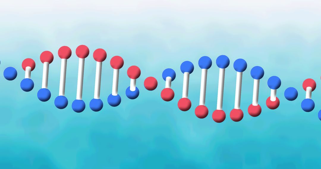 Simplified DNA Helix Structure Over Blue Gradient Background