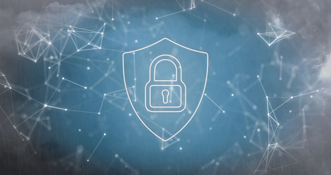 Digital Security Concept with Padlock and Network Graphics