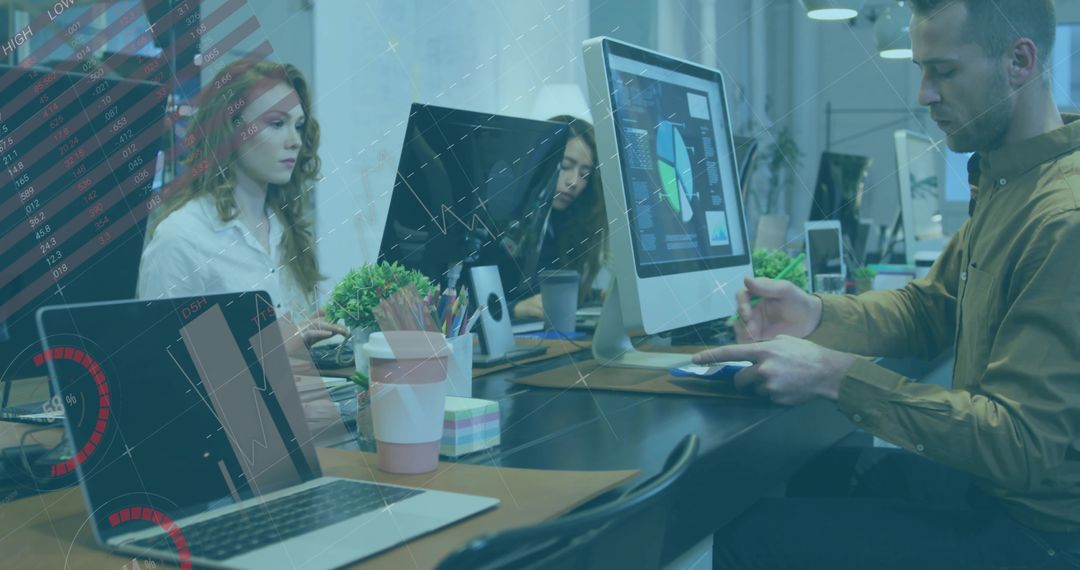 Modern Office Workspace with High-Tech Collaboration