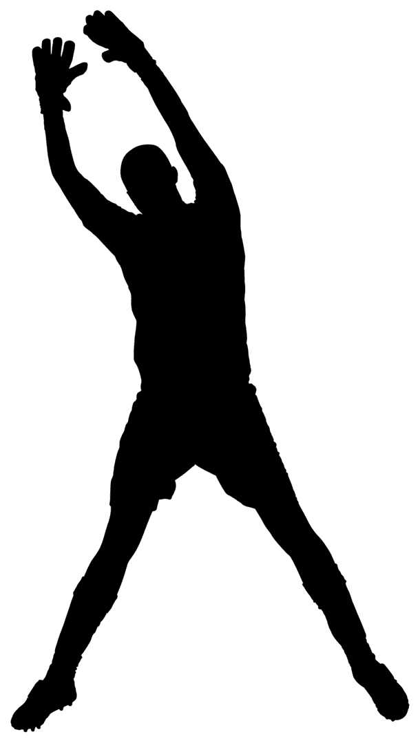 Silhouette of Male Goalie Catching on Transparent Background