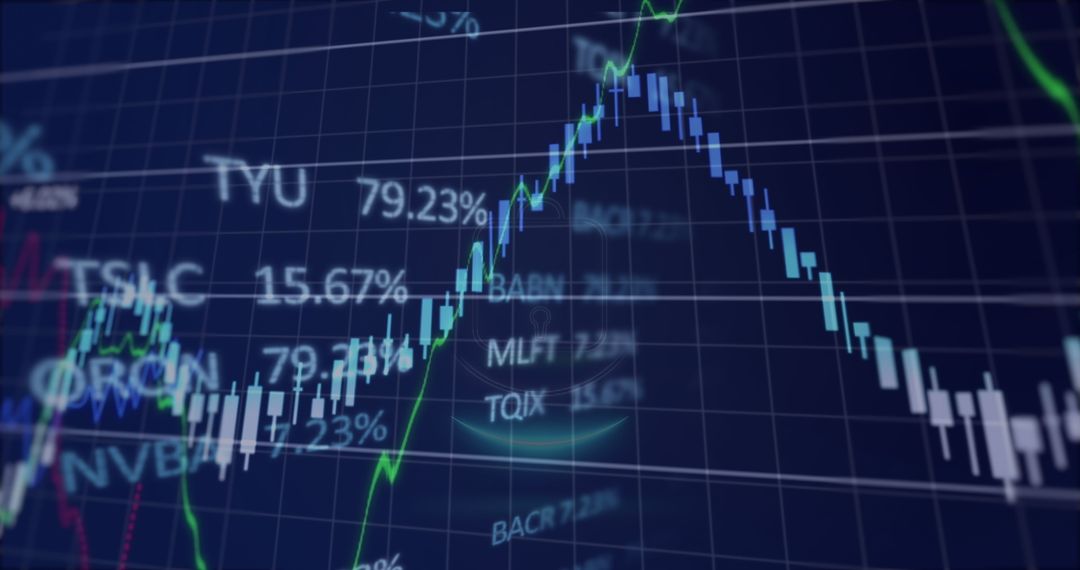 Security Hologram Over Digital Stock Market Analysis
